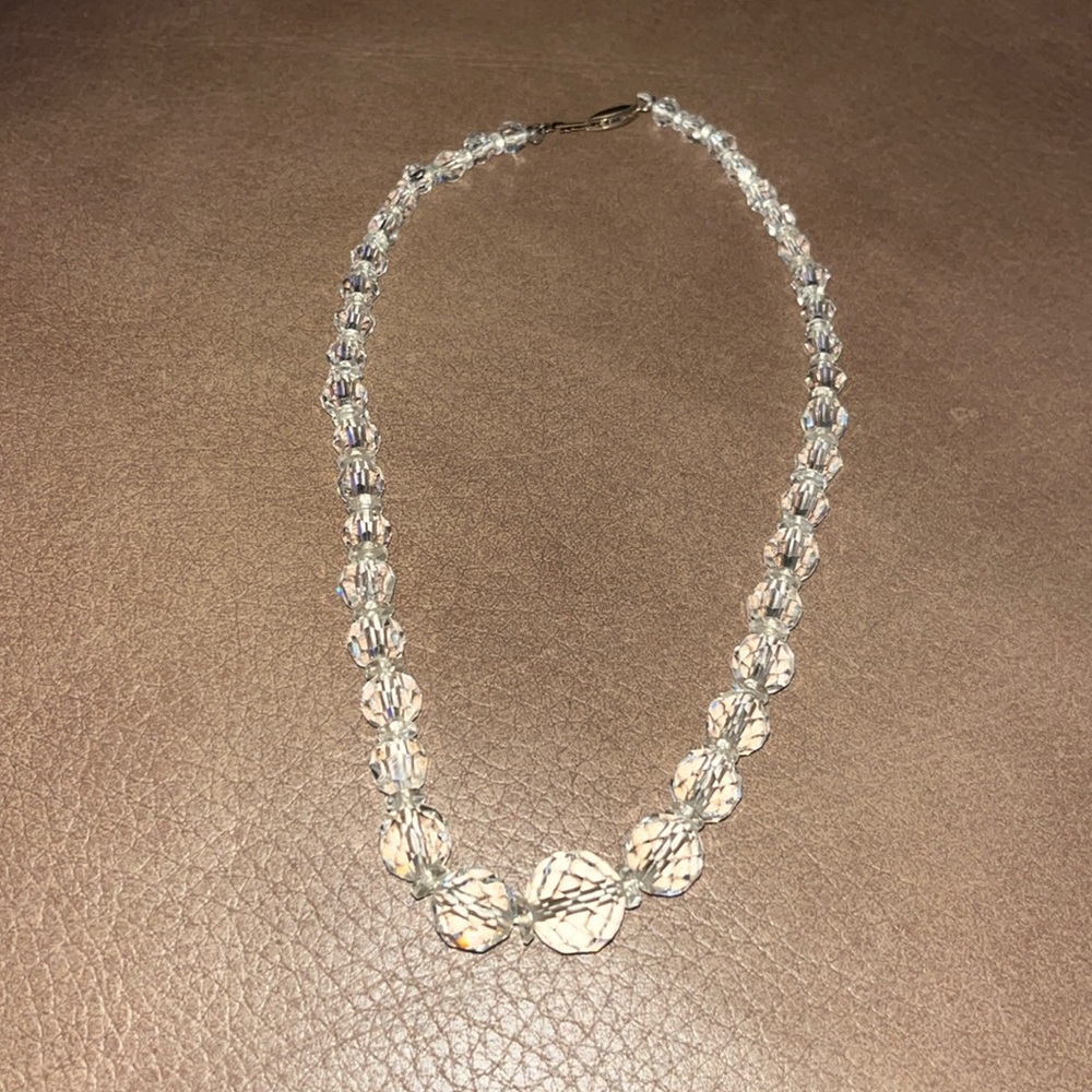Beautiful clear crystal beaded necklace
